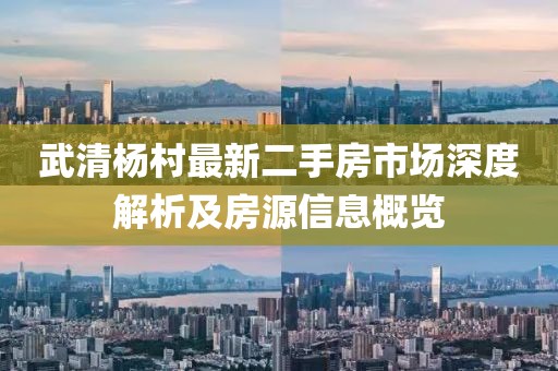 武清楊村最新二手房市場(chǎng)深度解析及房源信息概覽
