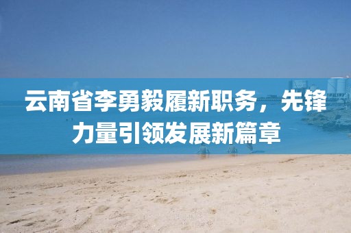 云南省李勇毅履新職務(wù)，先鋒力量引領(lǐng)發(fā)展新篇章