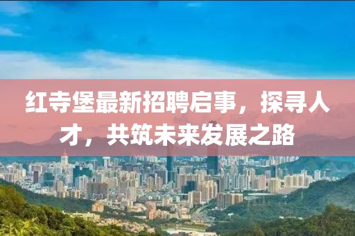 紅寺堡最新招聘啟事，探尋人才，共筑未來發(fā)展之路