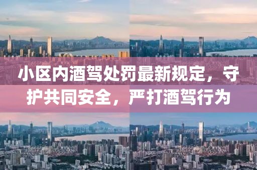 小區(qū)內酒駕處罰最新規(guī)定，守護共同安全，嚴打酒駕行為