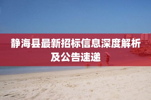 靜?？h最新招標(biāo)信息深度解析及公告速遞