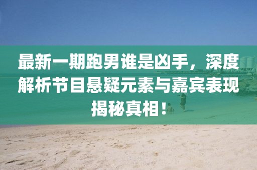 最新一期跑男誰是兇手，深度解析節(jié)目懸疑元素與嘉賓表現(xiàn)揭秘真相！