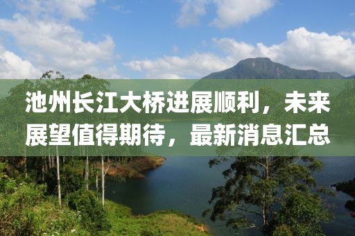 池州長江大橋進展順利，未來展望值得期待，最新消息匯總