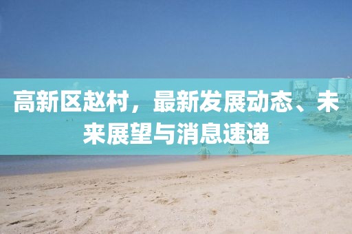 高新區(qū)趙村，最新發(fā)展動(dòng)態(tài)、未來展望與消息速遞