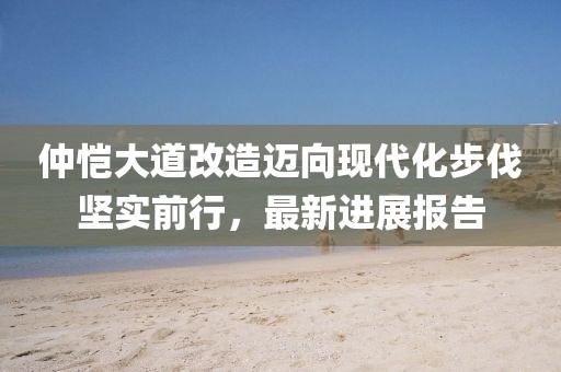 仲愷大道改造邁向現(xiàn)代化步伐堅(jiān)實(shí)前行，最新進(jìn)展報(bào)告