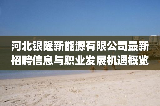 河北銀隆新能源有限公司最新招聘信息與職業(yè)發(fā)展機(jī)遇概覽