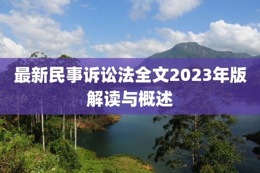 最新民事訴訟法全文2023年版解讀與概述