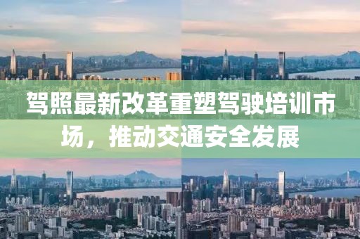 駕照最新改革重塑駕駛培訓(xùn)市場，推動(dòng)交通安全發(fā)展