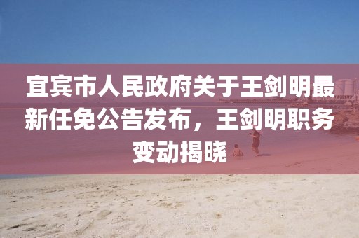 宜賓市人民政府關(guān)于王劍明最新任免公告發(fā)布，王劍明職務(wù)變動(dòng)揭曉