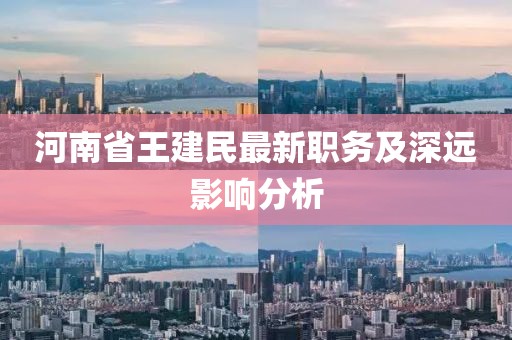 河南省王建民最新職務(wù)及深遠(yuǎn)影響分析