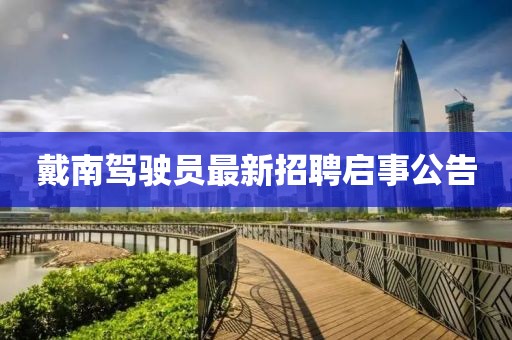 戴南駕駛員最新招聘啟事公告