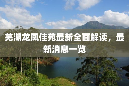 蕪湖龍鳳佳苑最新全面解讀，最新消息一覽