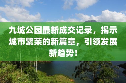 九城公園最新成交記錄，揭示城市繁榮的新篇章，引領發(fā)展新趨勢！